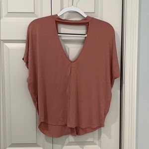 Jersey knit V neck top